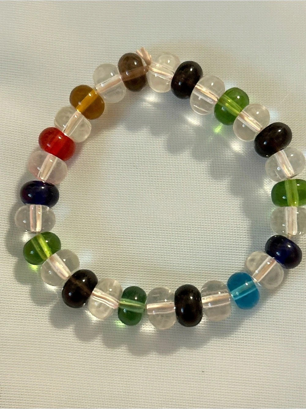 Multicolor glass Beaded Stretch Bracelet